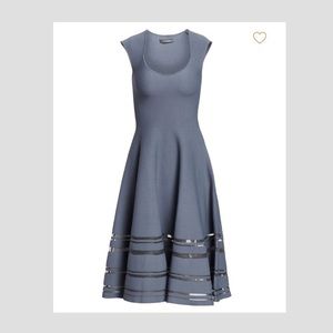 Zac Posen - Sheer Stripe Knit Cocktail Dress